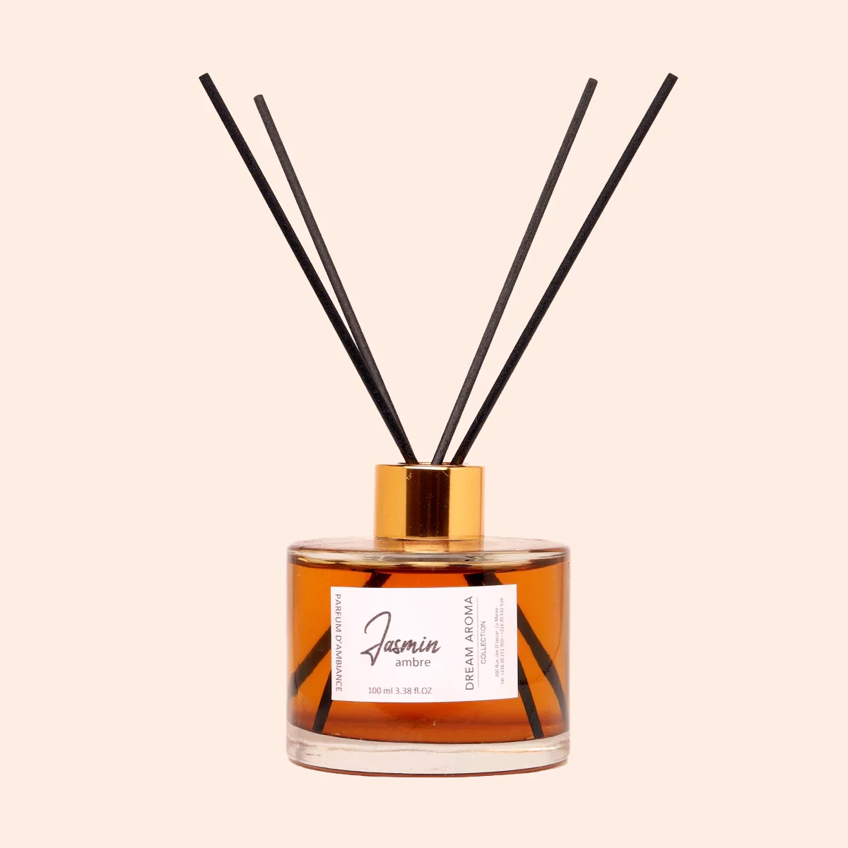 Diffuseur de parfum jasmin ambre 150 ml ronde