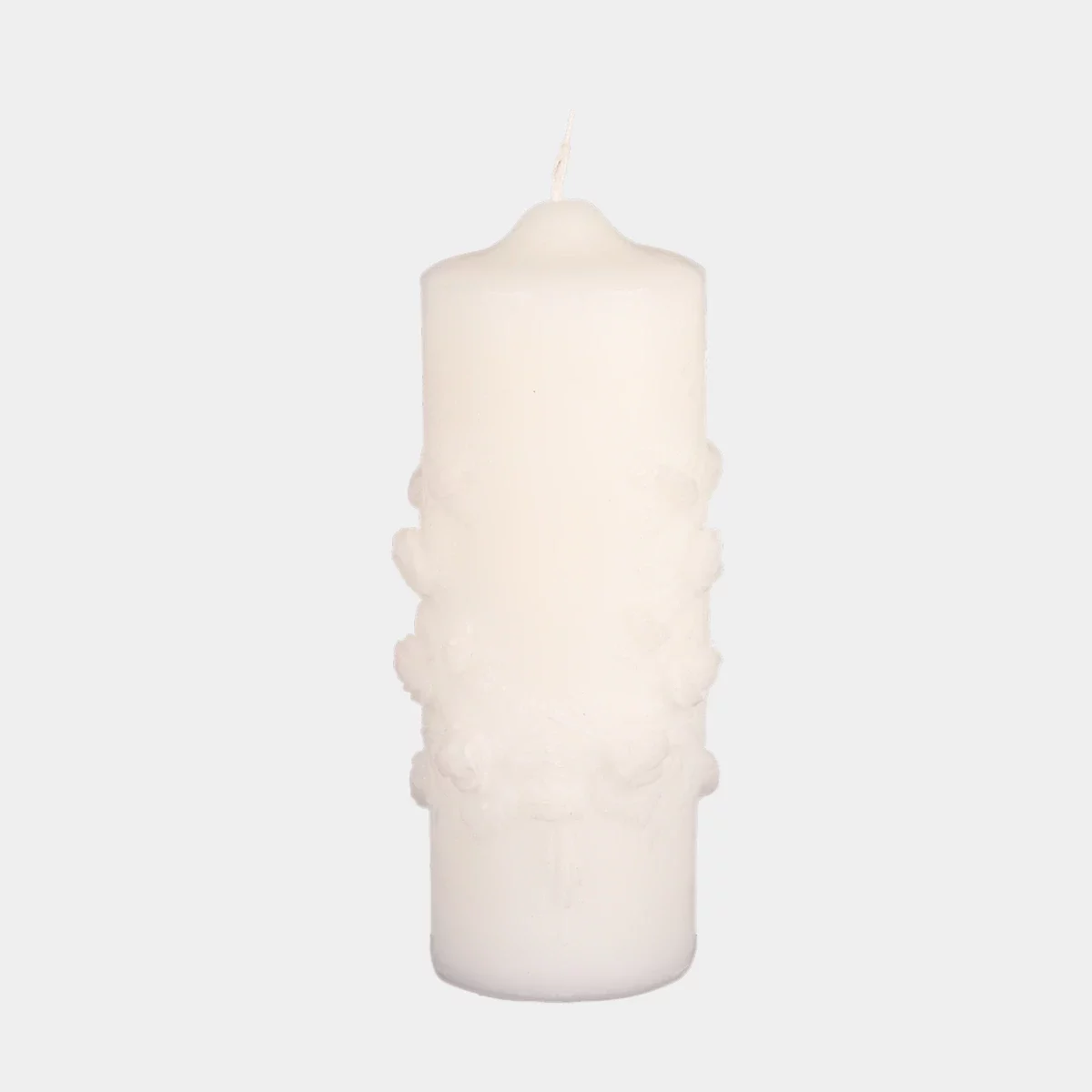 Bougie votive florale blanche-1