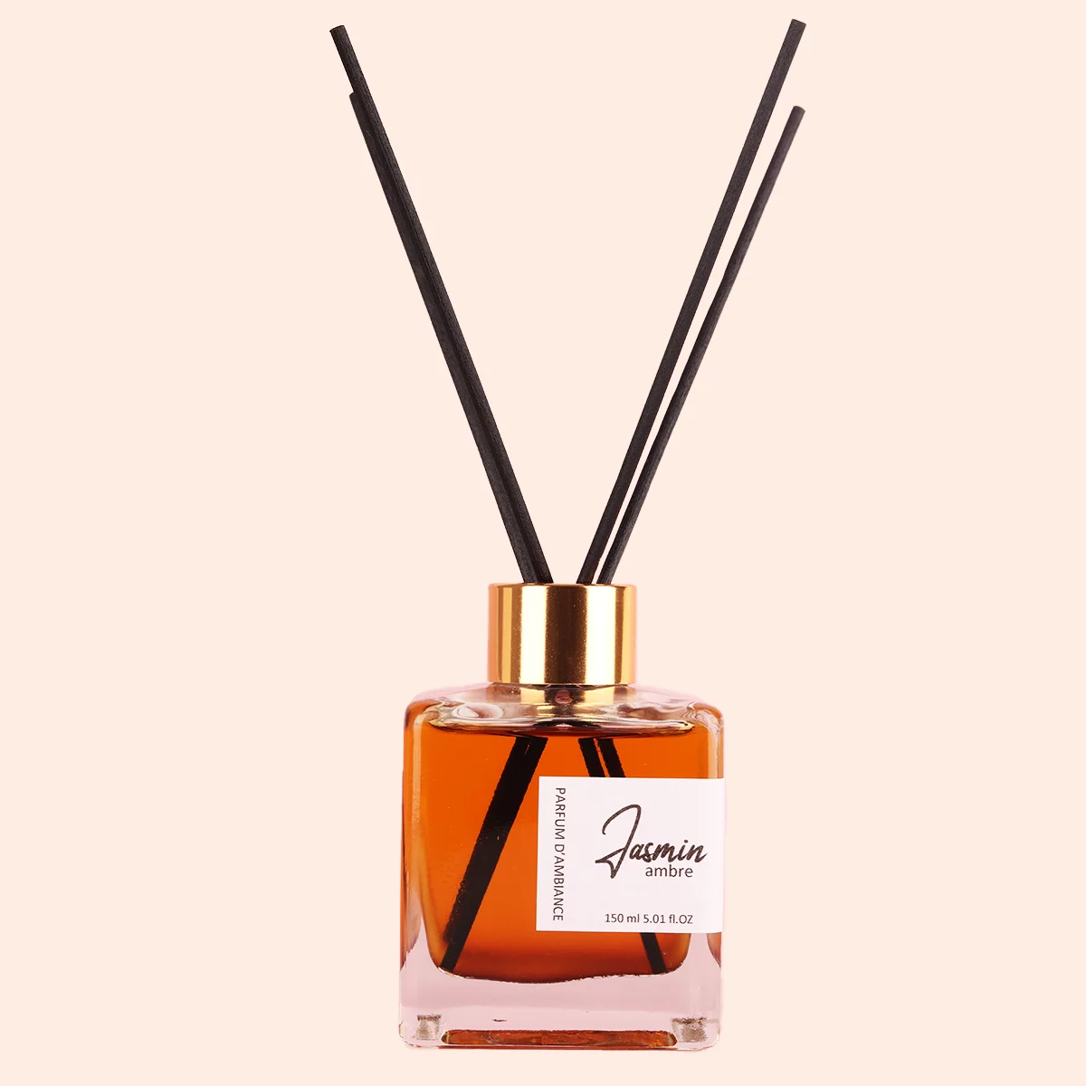 Diffuseur de parfum jasmin ambre 150 ml carrée